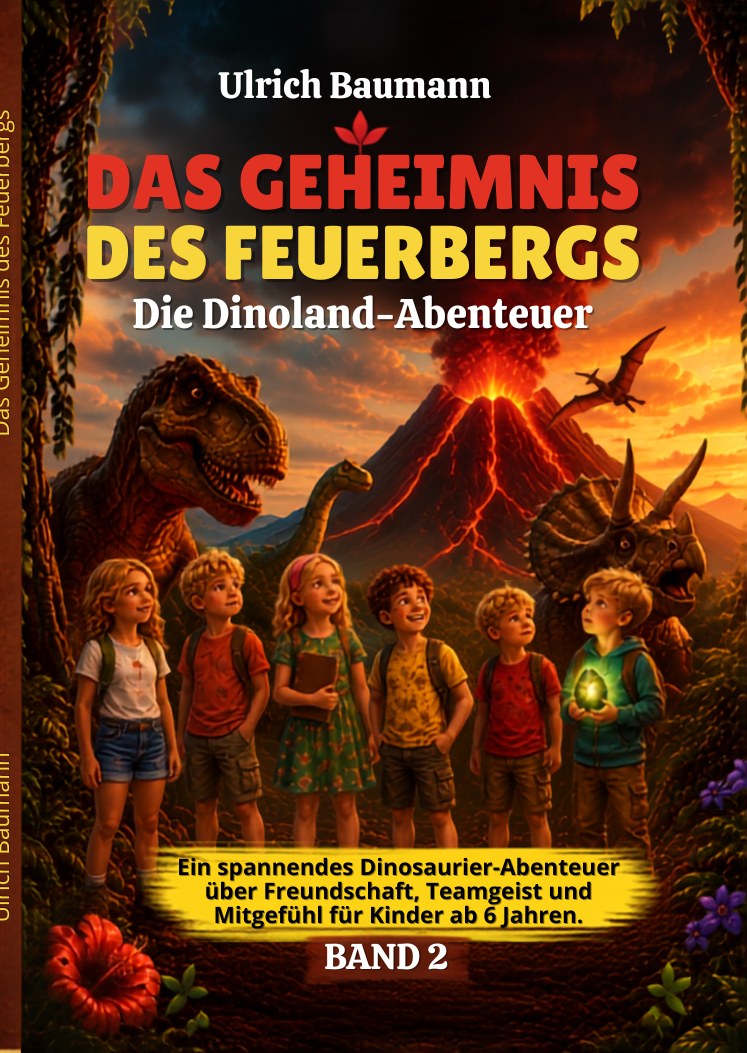 Buchcover Das Geheimnis des Feuerbergs, Band 2 der Dinoland-Abenteuer